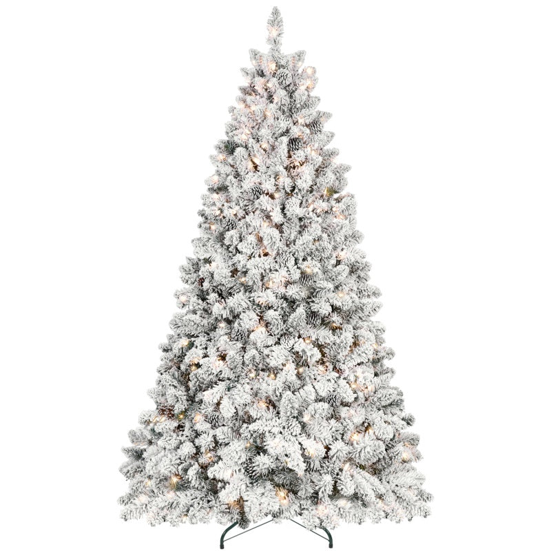 Flocked Pre-Lit Christmas Tree