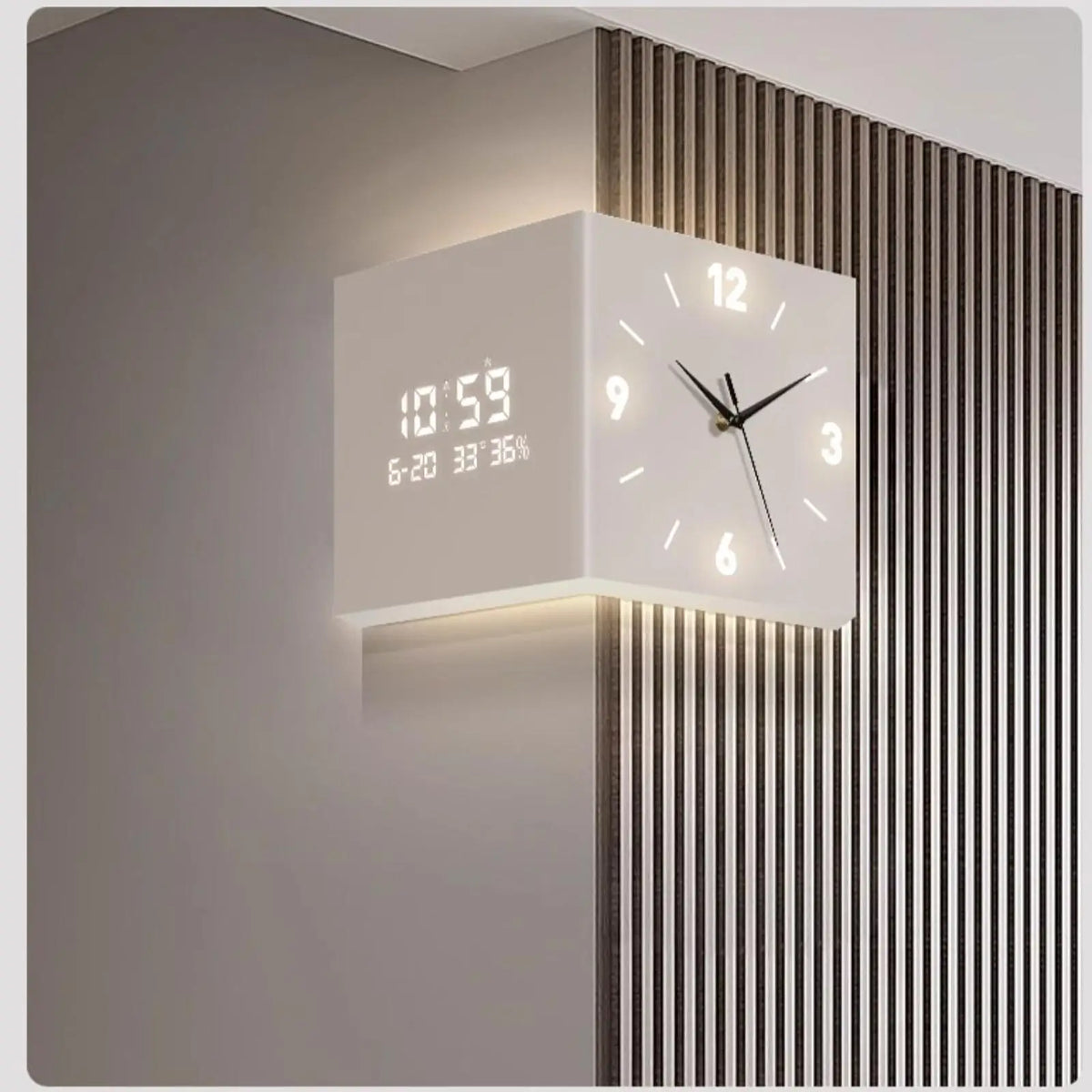 Double-Sided Corner Clock Modern Minimalist Calendar