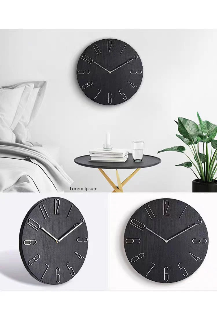 30Cm 12Inch Wall Clocks Living Room Silent Brief Wall Clock