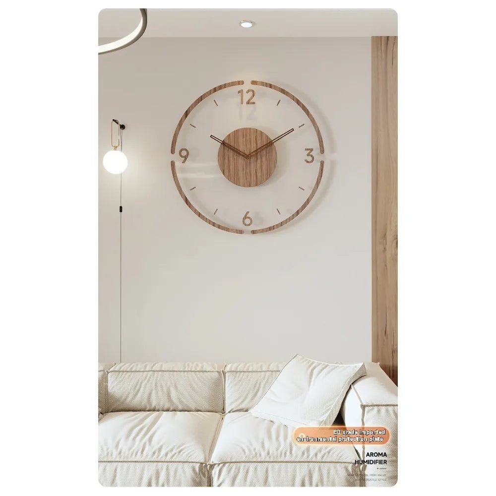 Hot Wall Clock Living Room Decoration Solid Wood Creative