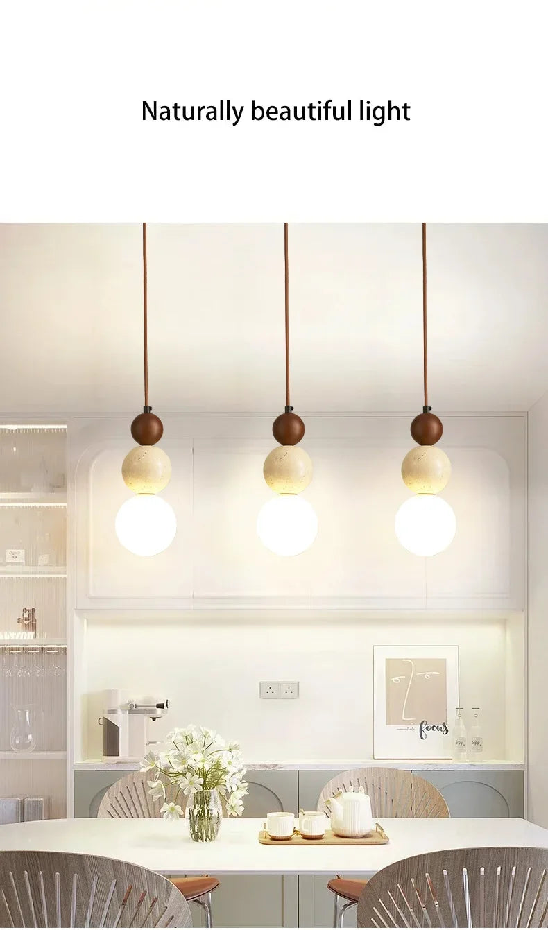 Cream Style Pendant Lamp Bedroom Bedside Led Chandelier