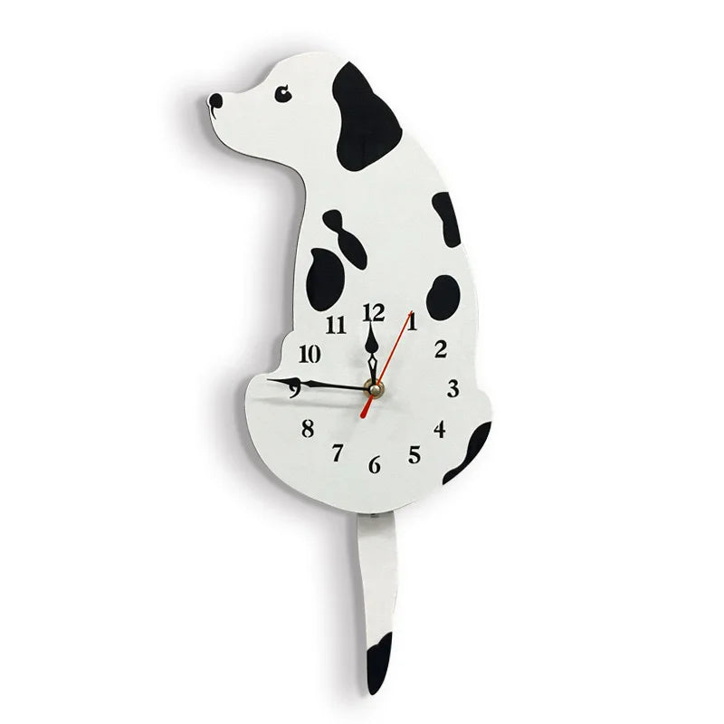 Personality New Diy Clock Living Room Acrylic Wag Tail Dog