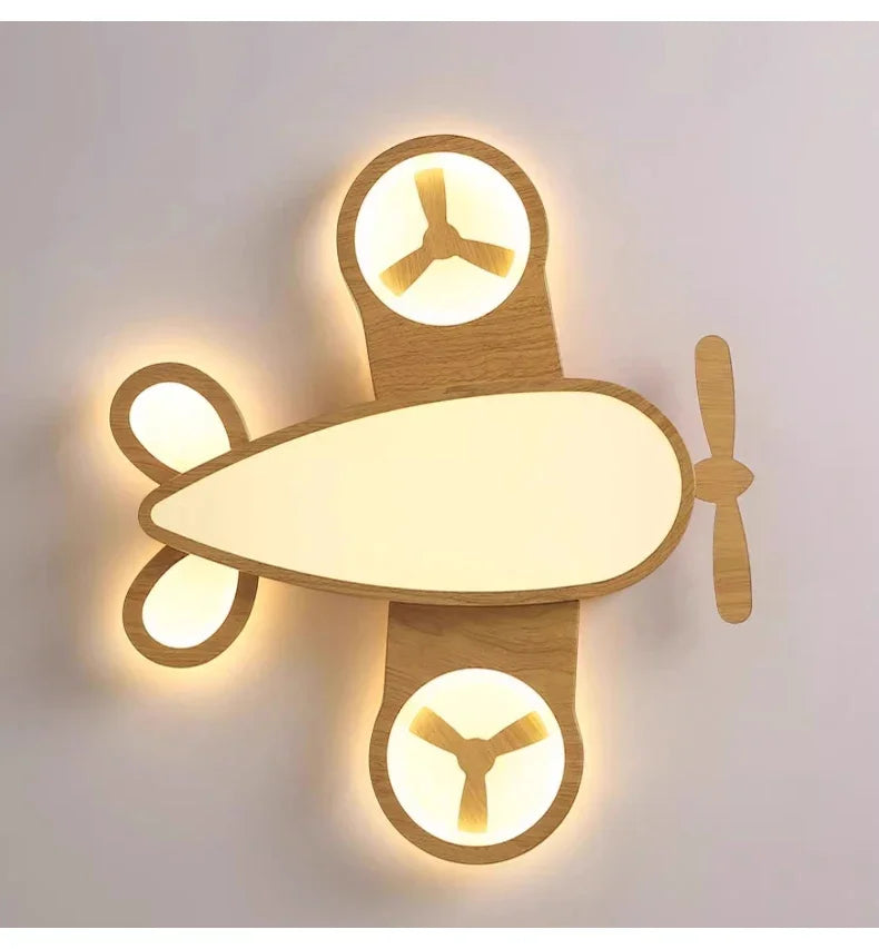 Children'S Room Airplane Ceiling Lights Log Color LED