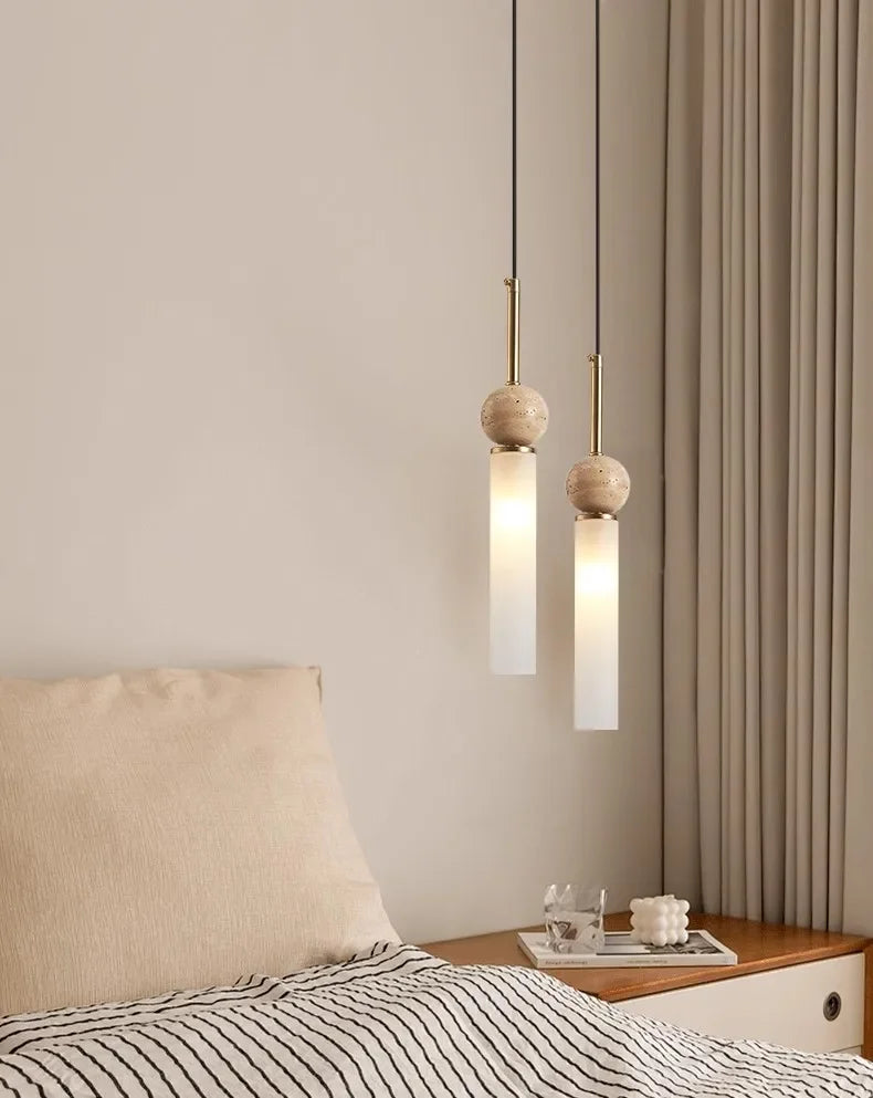 Cave Stone Wabi-Sabi Bedroom Bedside Chandelier Creative