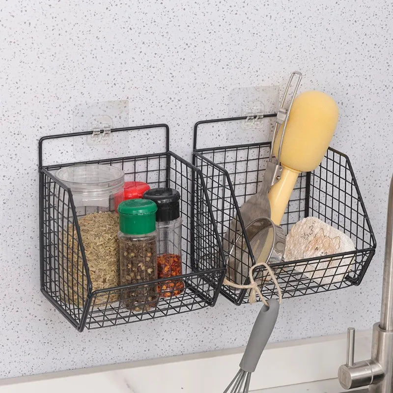 Kitchen Wall Mounted Storage Rack Vegetables Fruits Holder