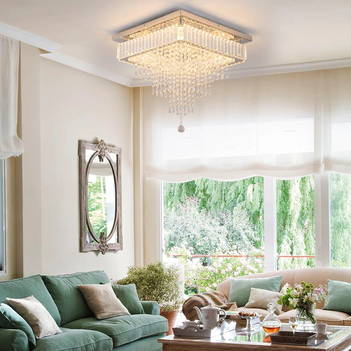 Modern Luxury Crystal Led Pendant Light Rain Drop