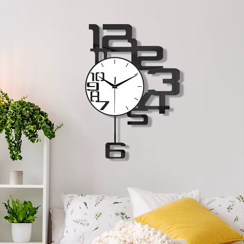Art Decoration Swing Clock Large Living Room Luxury Home Decoration Creative Clock Silent Wall Clock Bedroom Restaurant Clock