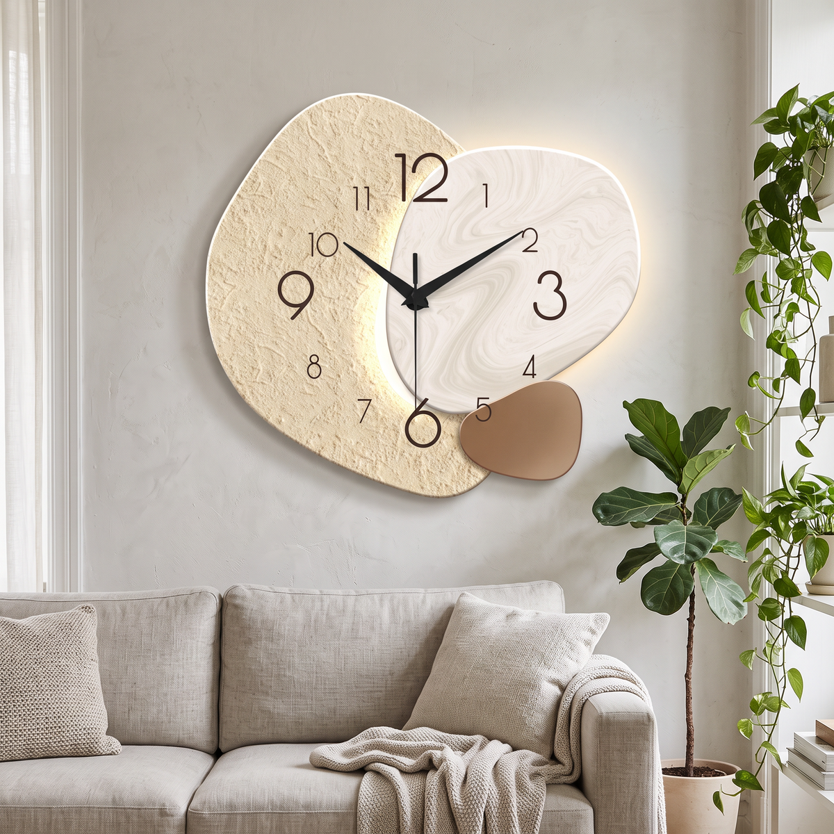 Modern Simple Wall Clock, Silent Quartz Clock, Bedroom in a modern home