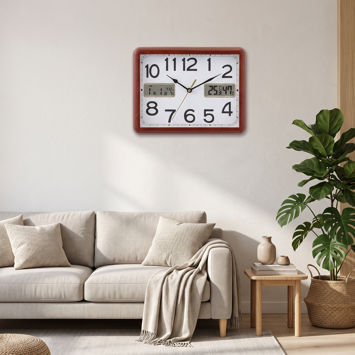 Wall Clock Retro Wall Clock with Silent Movement 28Cm in a modern home