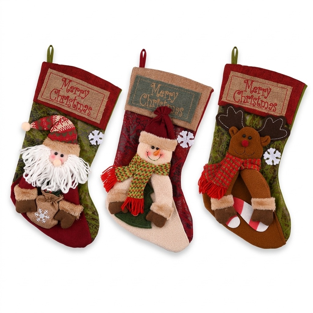 Plush Character Christmas Stocking on a white background