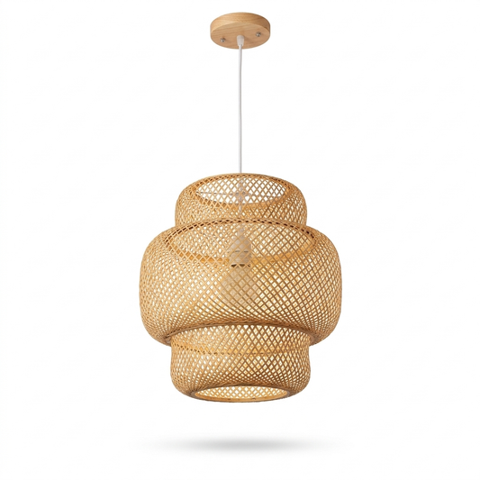 Bamboo Lantern Pendant on a white background