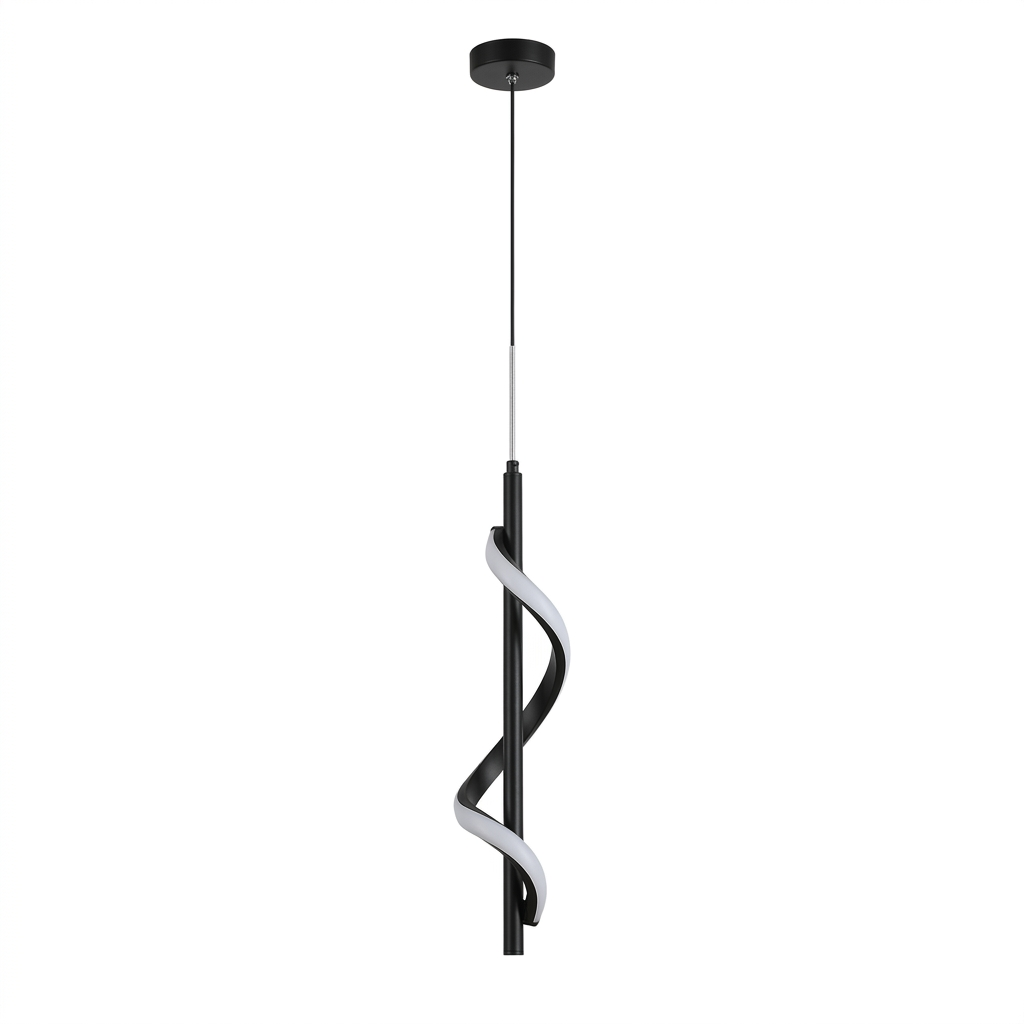 Spiral LED Pendant on a white background