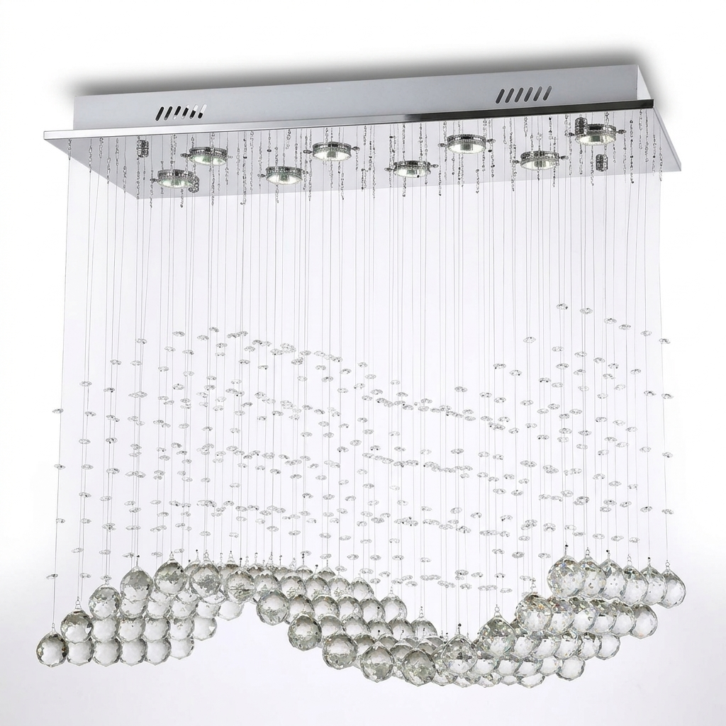 Rectangle Crystal Chandelier on a white background