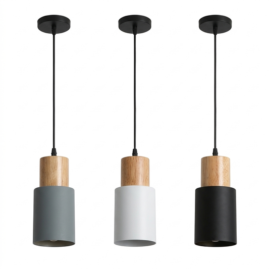 Mini Wood Pendant Light on a white background
