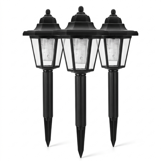 Hexagon Solar Lanterns on a white background