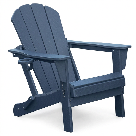 Folding Adirondack Chair – Navy on a white background