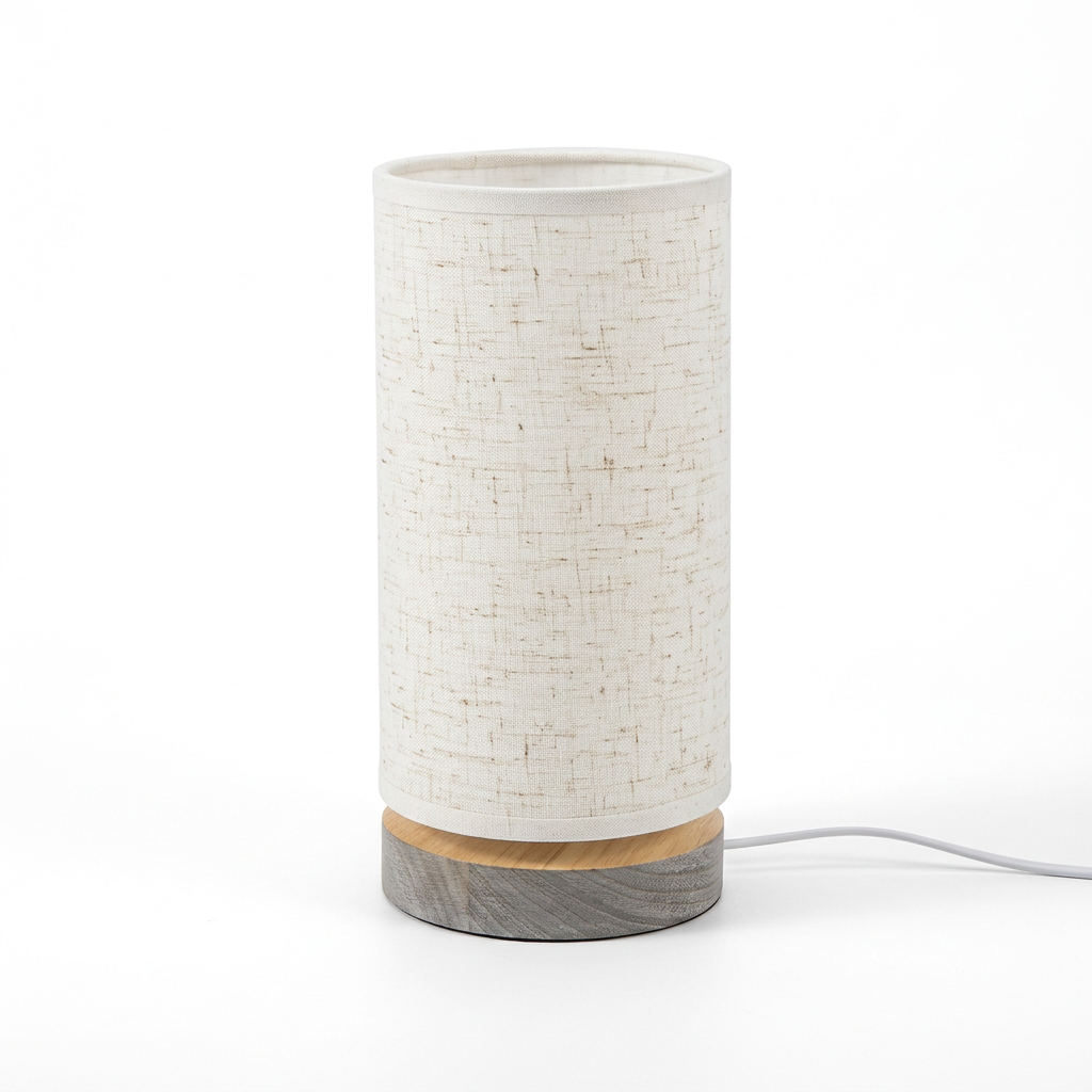 Linen Shade Table Lamp on a white background