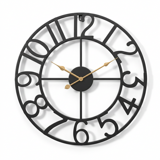 Wrought Iron Wall Clock on a white background