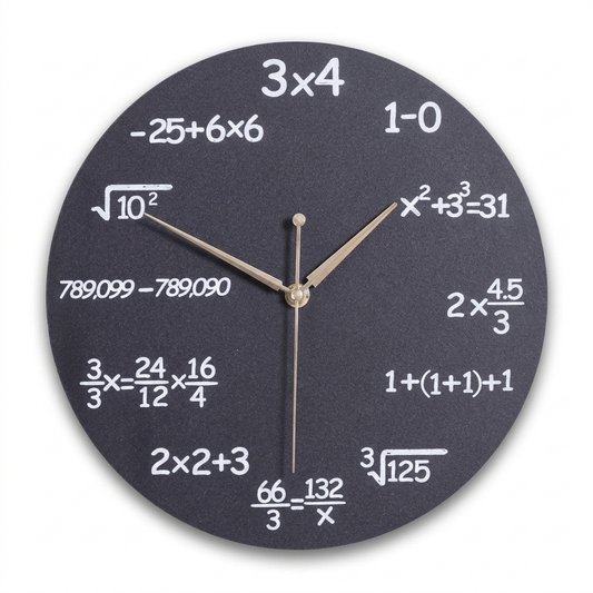 Math Wall Clock on a white background