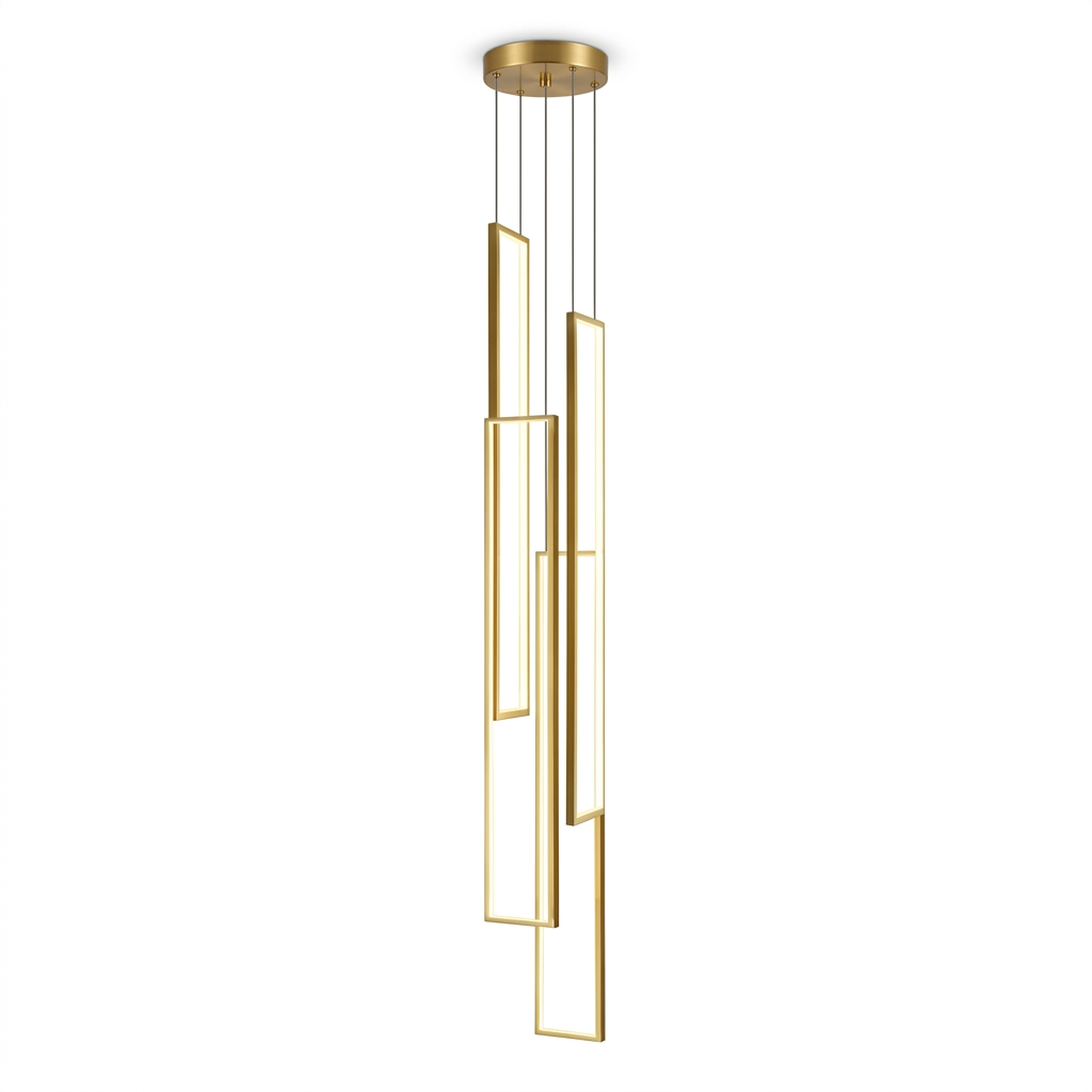 Gold Halo Pendant Chandelier on a white background