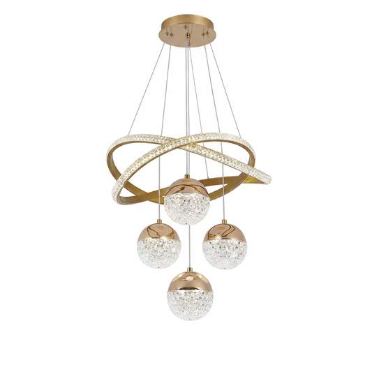 Orbit LED Chandelier on a white background