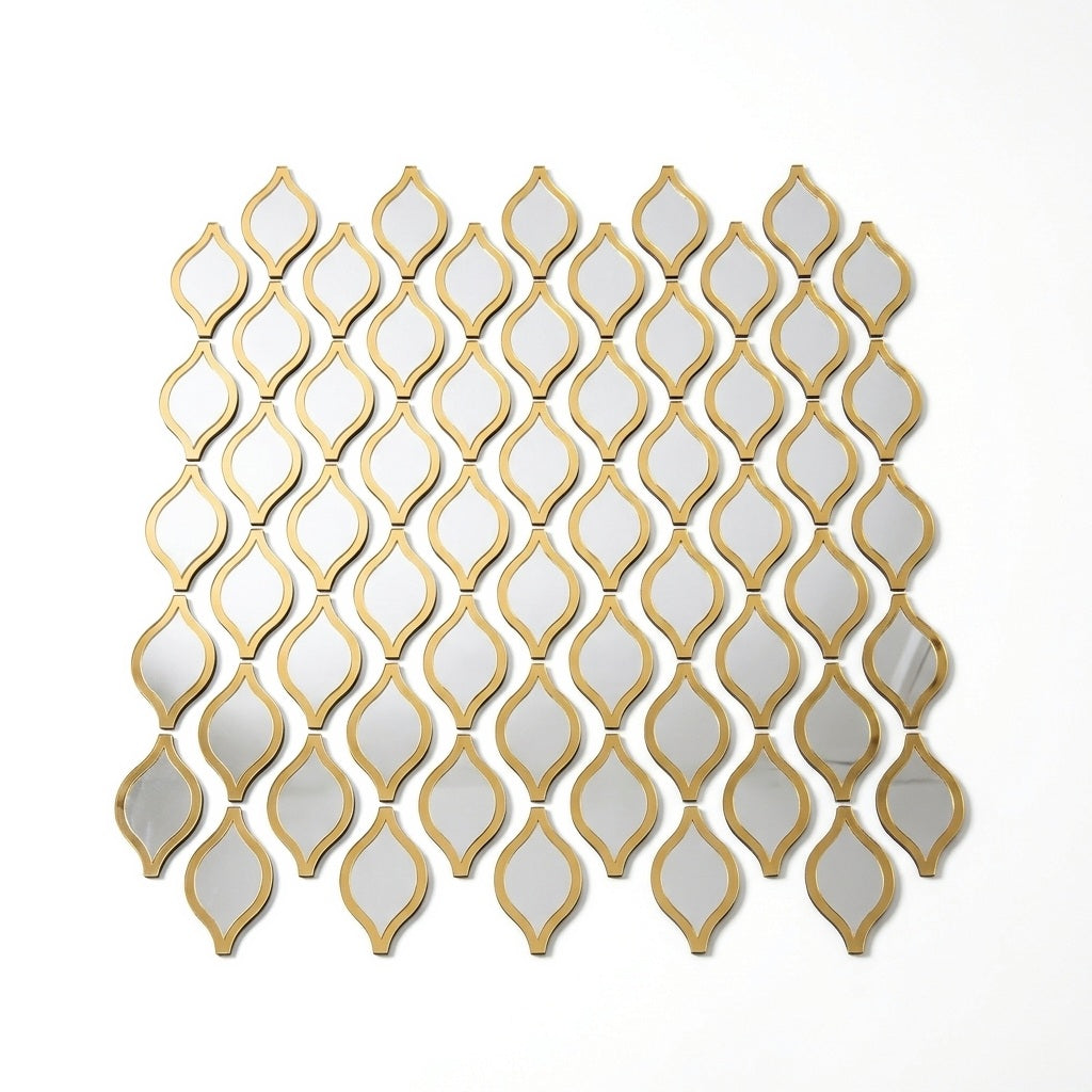 Gold Teardrop Mirror Decals on a white background