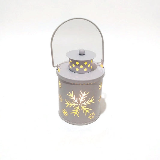 Holiday LED Candle Lantern on a white background