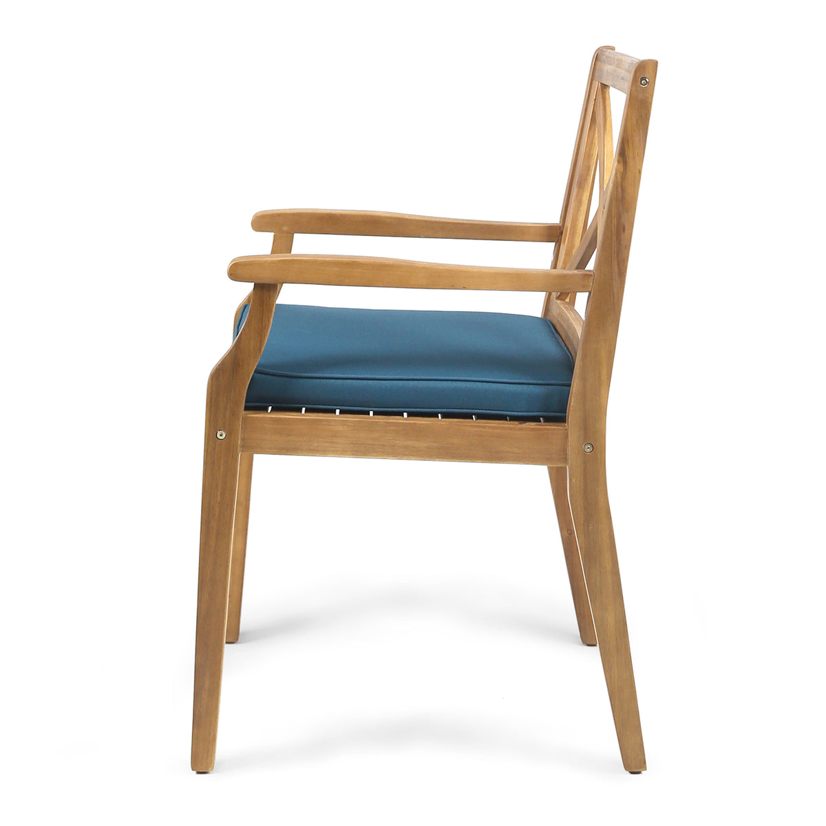 PERLA DINING CHAIR,2PCS with 2 Blue Cushions,For Backyard,