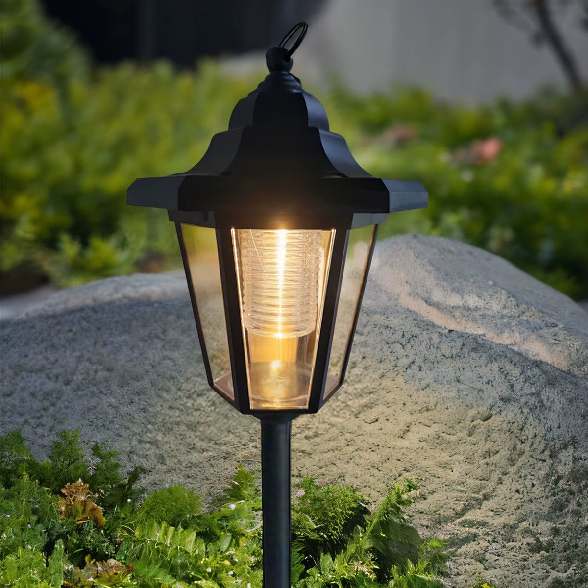 1PC/2PC Hexagonal Solar Path Lights Outdoor Hanging Lanterns Garden Decorative Lighting Solar-Powered Walkway Lights