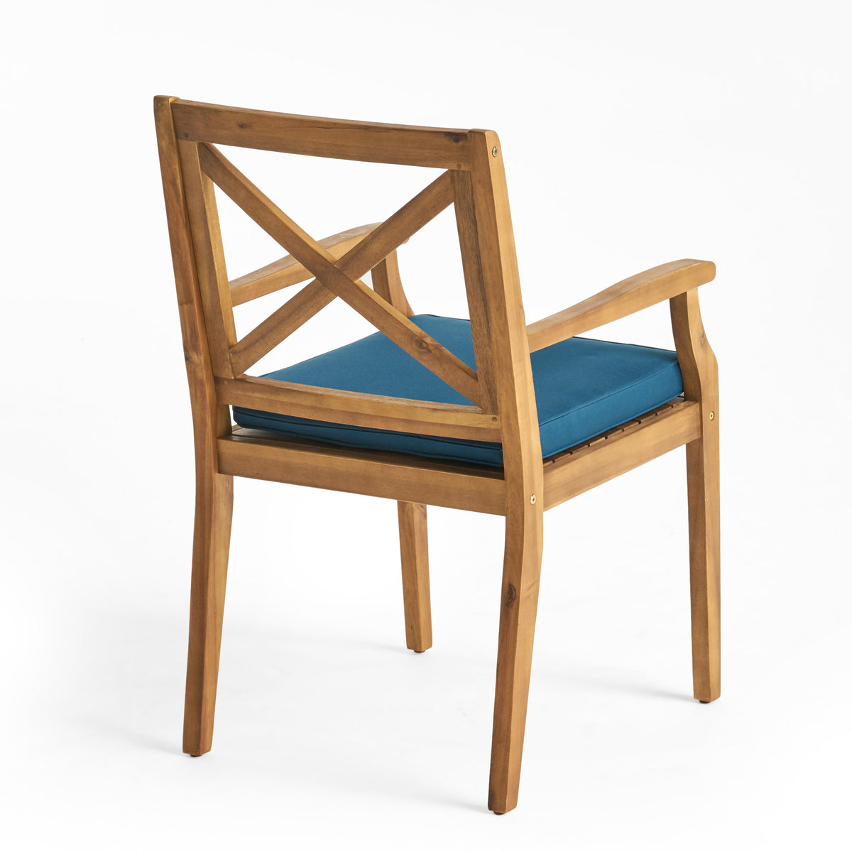 PERLA DINING CHAIR,2PCS with 2 Blue Cushions,For Backyard,