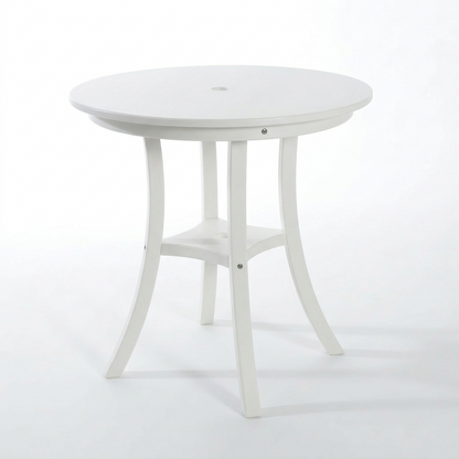 White 3-Piece Outdoor Bistro Set round Table Set Patio