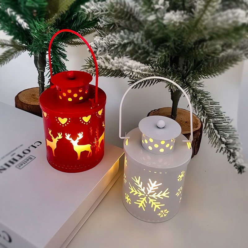 Nordic LED Candle Lanterns, red and white