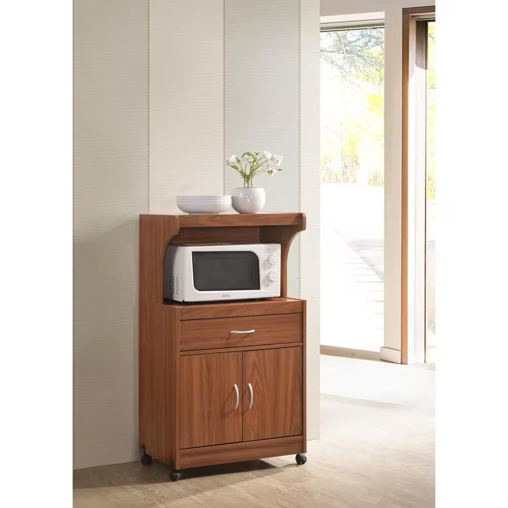 Cherry Microwave Cart with Storage