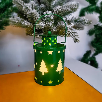 Nordic LED Candle Lantern, Green Trees