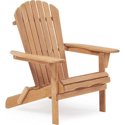 Wooden Outdoor Folding Adirondack Chair 2 Piece Set of Wooden Lounge Patio Chairs