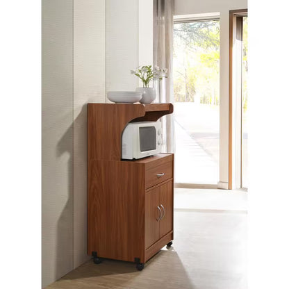 Cherry Microwave Cart with Storage