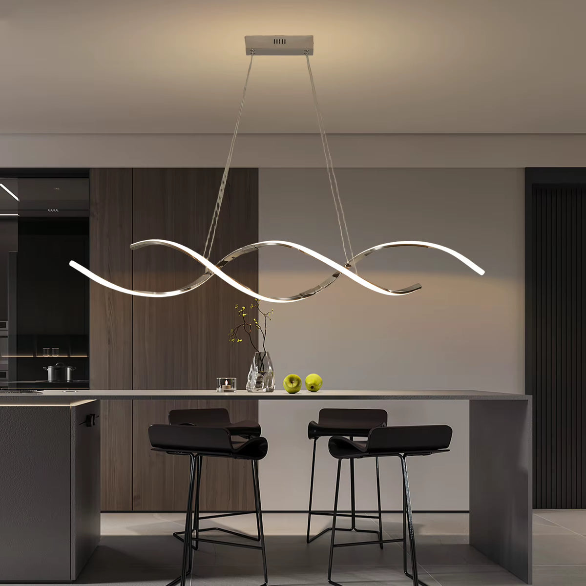 Modern Chandelier Lights Simple Dining Room Lights Kitchen Long Led Chandelier Living Room Pendant Lamp Home Decoration Lighting
