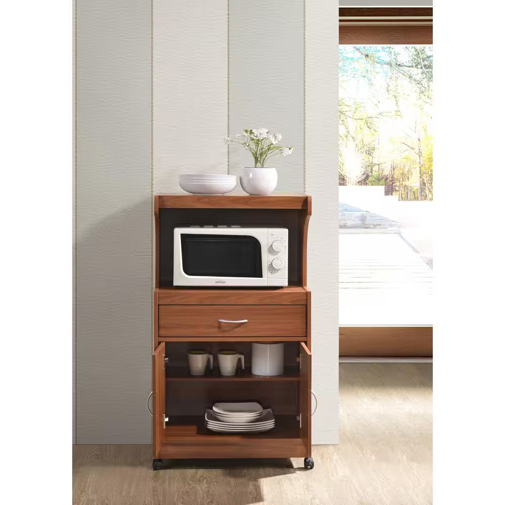 Cherry Microwave Cart with Storage