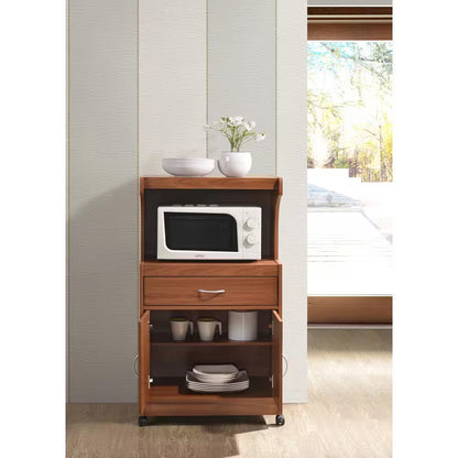 Cherry Microwave Cart with Storage