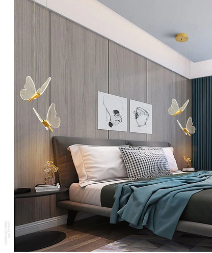 Panoch Acrylic Butterfly Chandelier Lamparas Colgantes Para