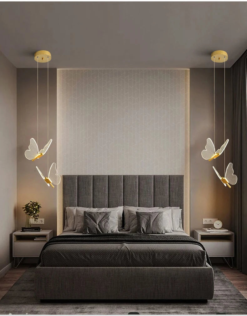 Panoch Acrylic Butterfly Chandelier Lamparas Colgantes Para