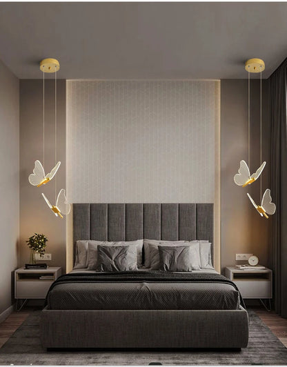 Panoch Acrylic Butterfly Chandelier Lamparas Colgantes Para