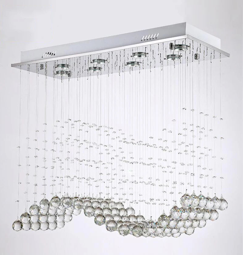 Rectangle Crystal Lamp Dining Room Chandelier Individuality