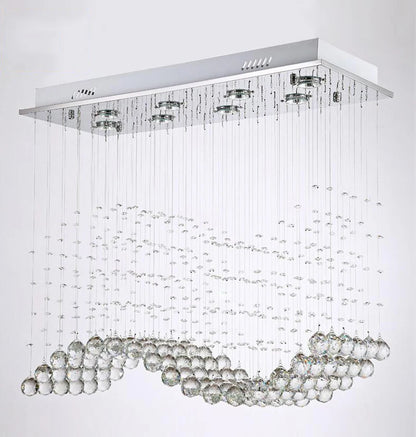 Rectangle Crystal Lamp Dining Room Chandelier Individuality