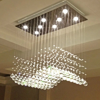 Rectangle Crystal Lamp Dining Room Chandelier Individuality