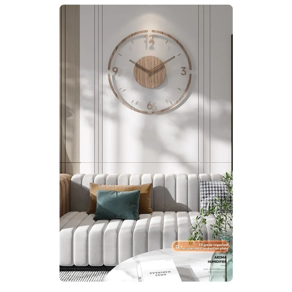 Hot Wall Clock Living Room Decoration Solid Wood Creative