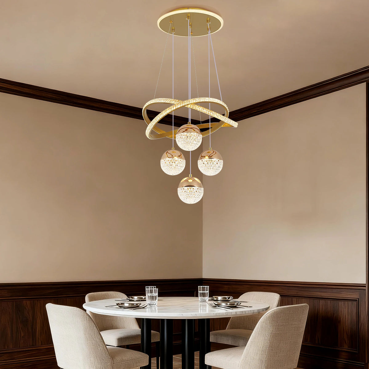 Modern LED Chandelier Lighting Three LED Colors Nordic