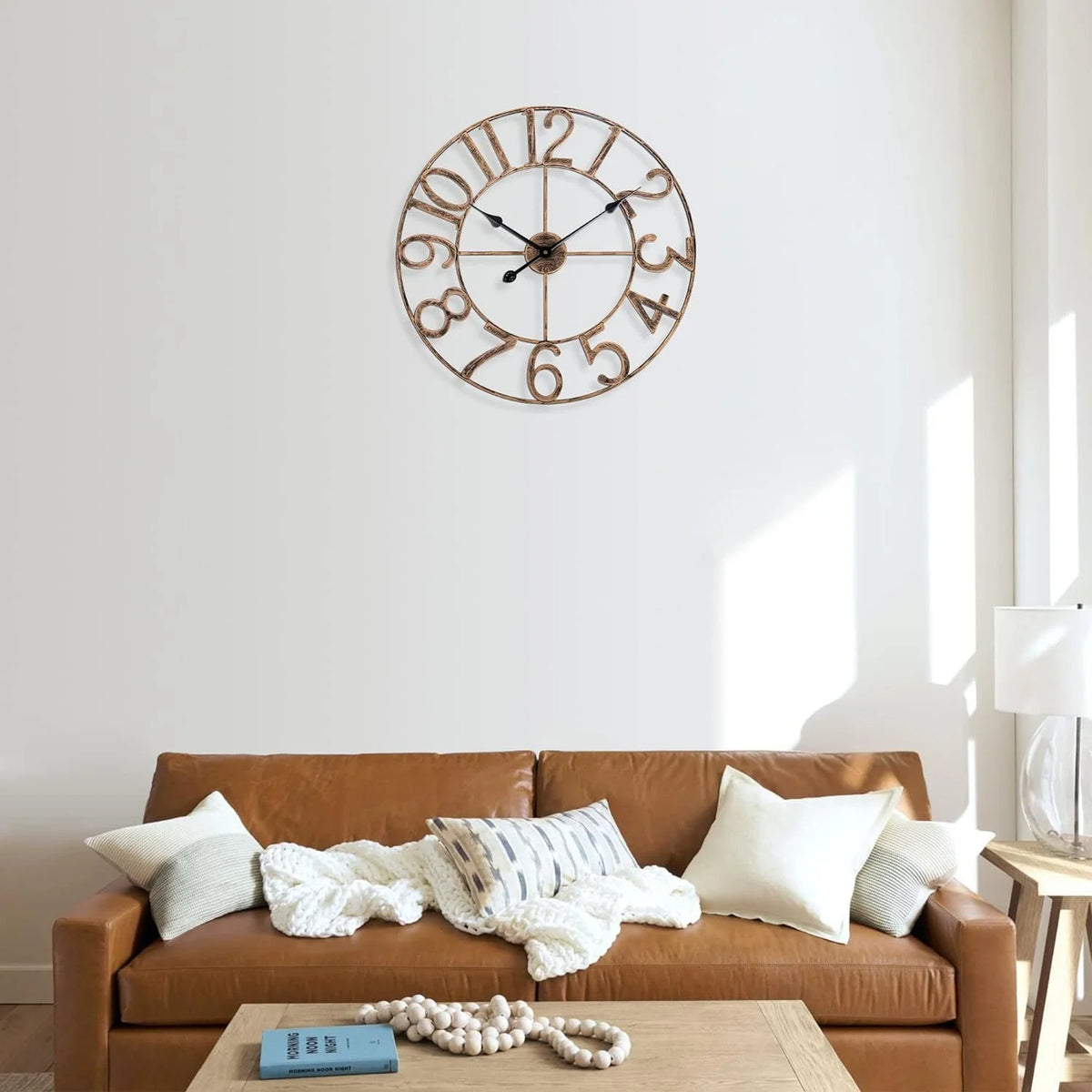 Nordic Minimalist Wrought Iron Silent Clock Retro Creative