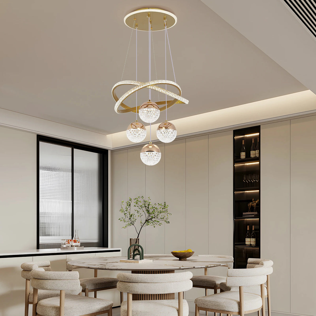 Modern LED Chandelier Lighting Three LED Colors Nordic