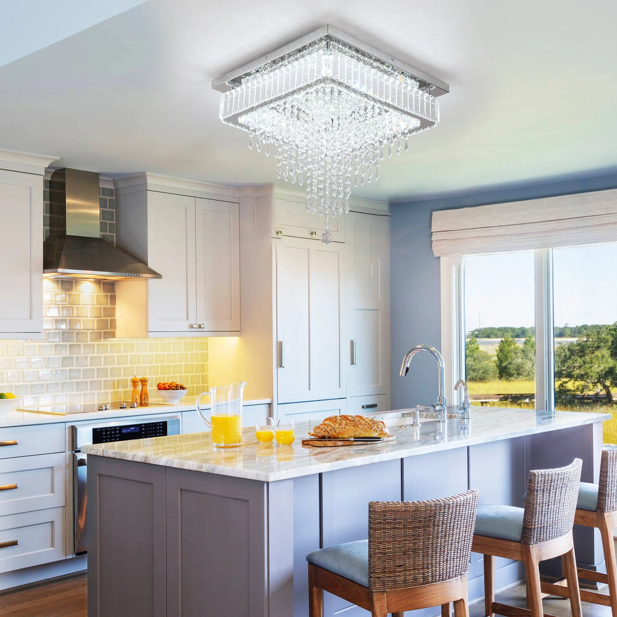 Modern Luxury Crystal Led Pendant Light Rain Drop